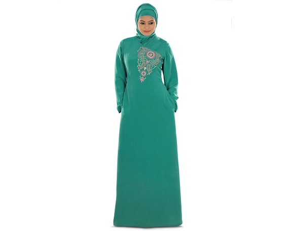 Nuzhat vert Abaya AY 260 Occasion et Tenue de soir e Jilbab 