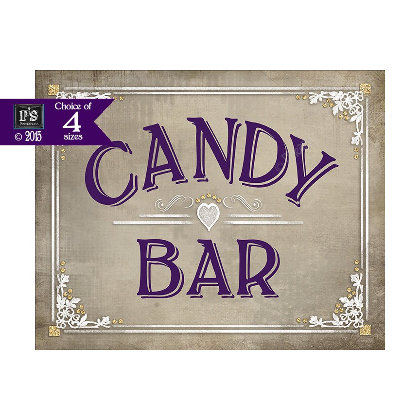 Printable Candy Bar Sign Wedding Sweets Bar Sign Party Candy