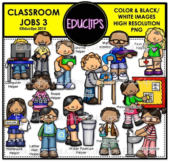 Classroom Jobs 3 Clip Art Bundle