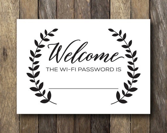 Download Wifi Password Sign Instant Download Printable Entryway Art