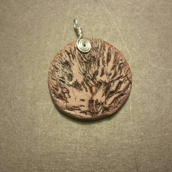 Handcrafted Textured Pottery Pendant Wire by Objects2DesireStudio
