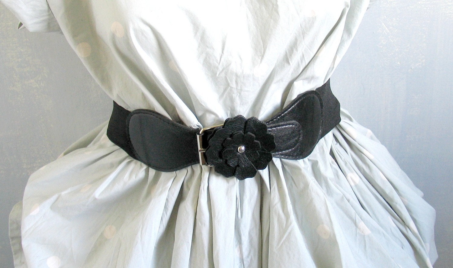 Ceinture Large Noire élastique 3 Pouces - Taille S - Pour Jupe Poodle - Occasion