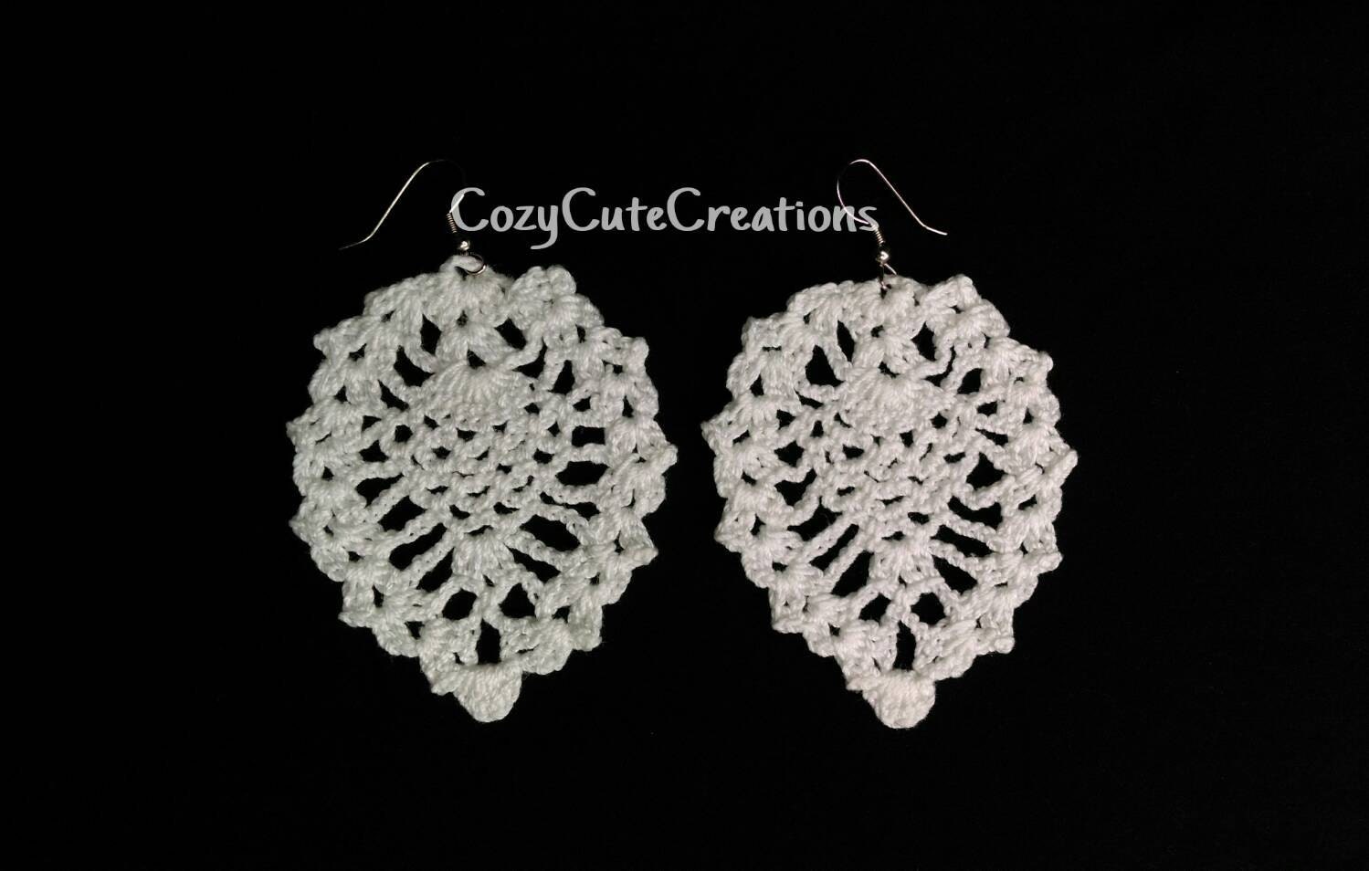Handmade Pineapple Crochet Earrings by CozyCuteCreations on Etsy
