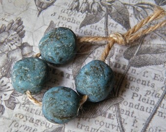 NEW! Rustic Forest Pebbles, Pond, Faux Pebble Bead, Rustic Pebble Bead, Polymer Clay Pebble Bead