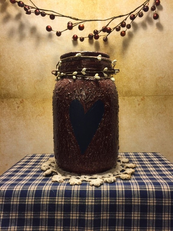 Items similar to NEW ITEM. Grungy Primitive Heart Canister on Etsy