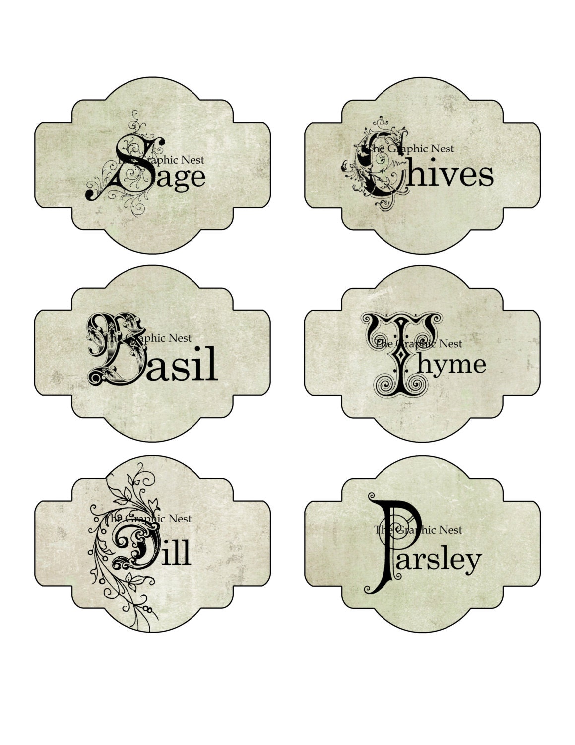 Herb labels. Digital download