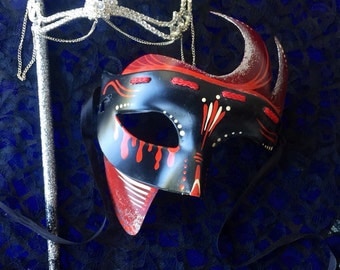 His and Hers Pinstriped Masquerade Masks