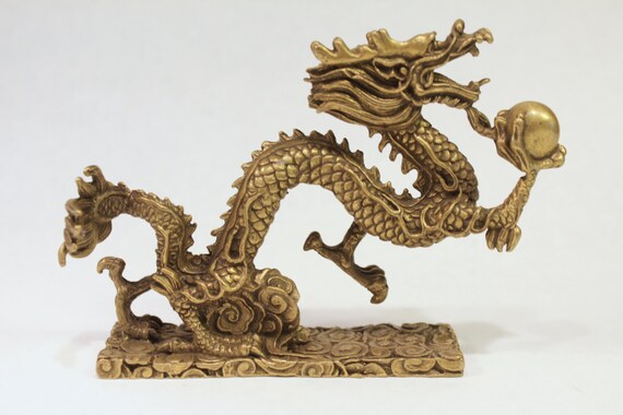 Beautiful Large Asian Bronze Brass Dragon by AsianStyleFurnishing