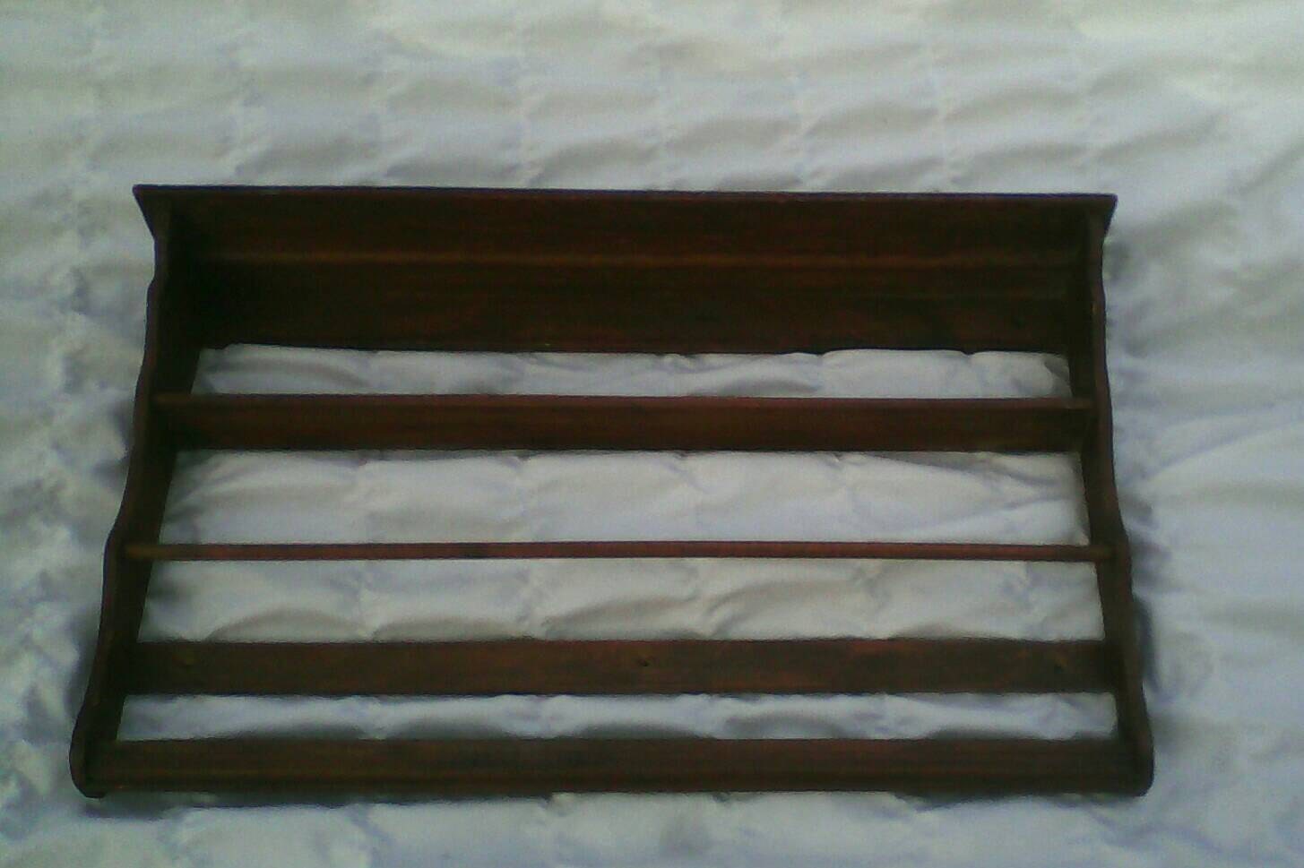 Rustic Wooden Shelf with Dowel Rod for Hanging Items Jewelry Ties Belts