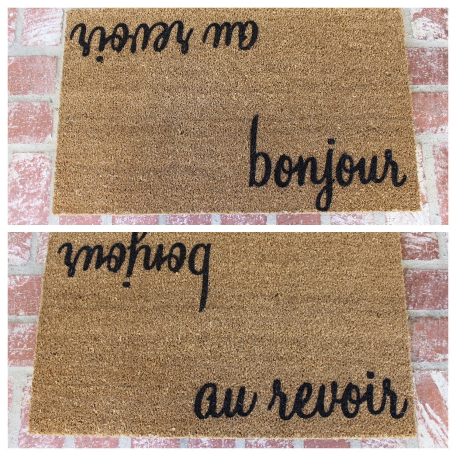 NEW Bonjour/ Au Revoir doormat 18x30 outdoor mat