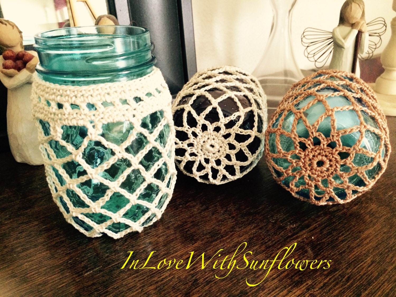 Mason Jar cover Wedding Decor Mason Jar Decor Crochet