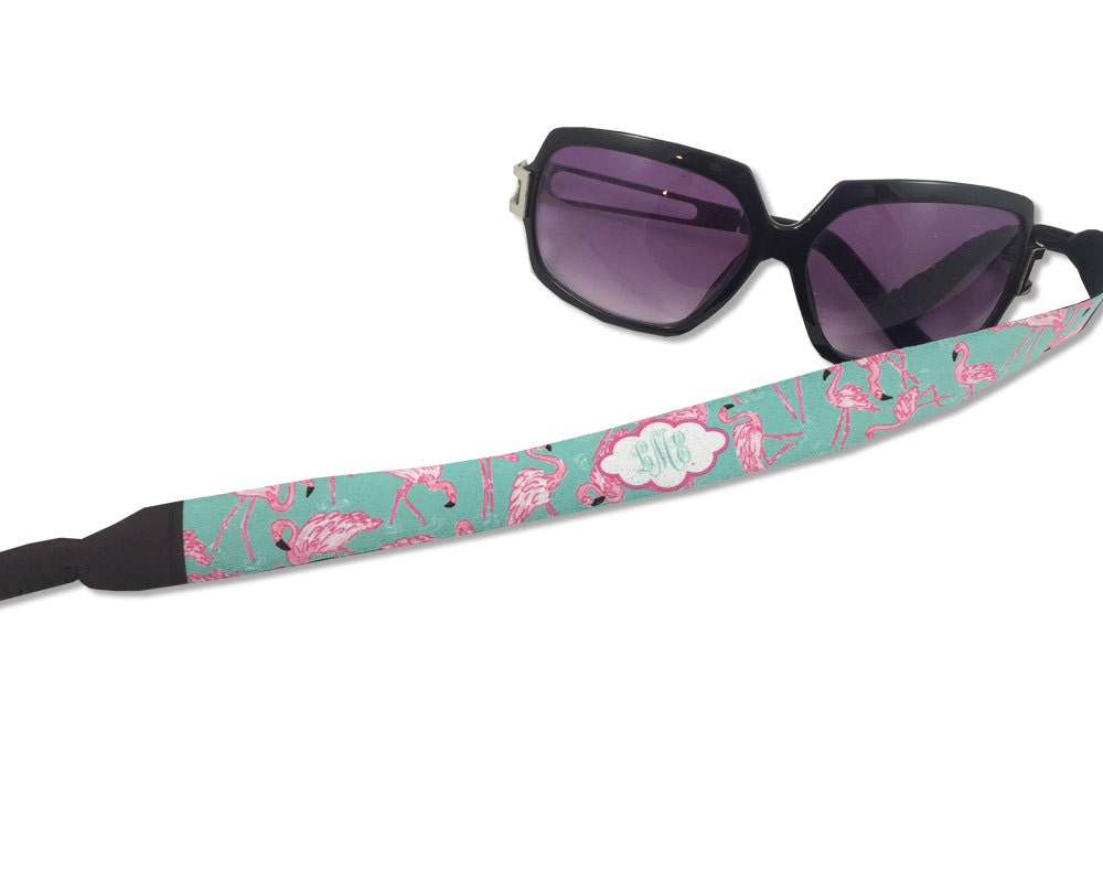 Monogrammed Flamingo Sunglasses Strap Personalized Croaky