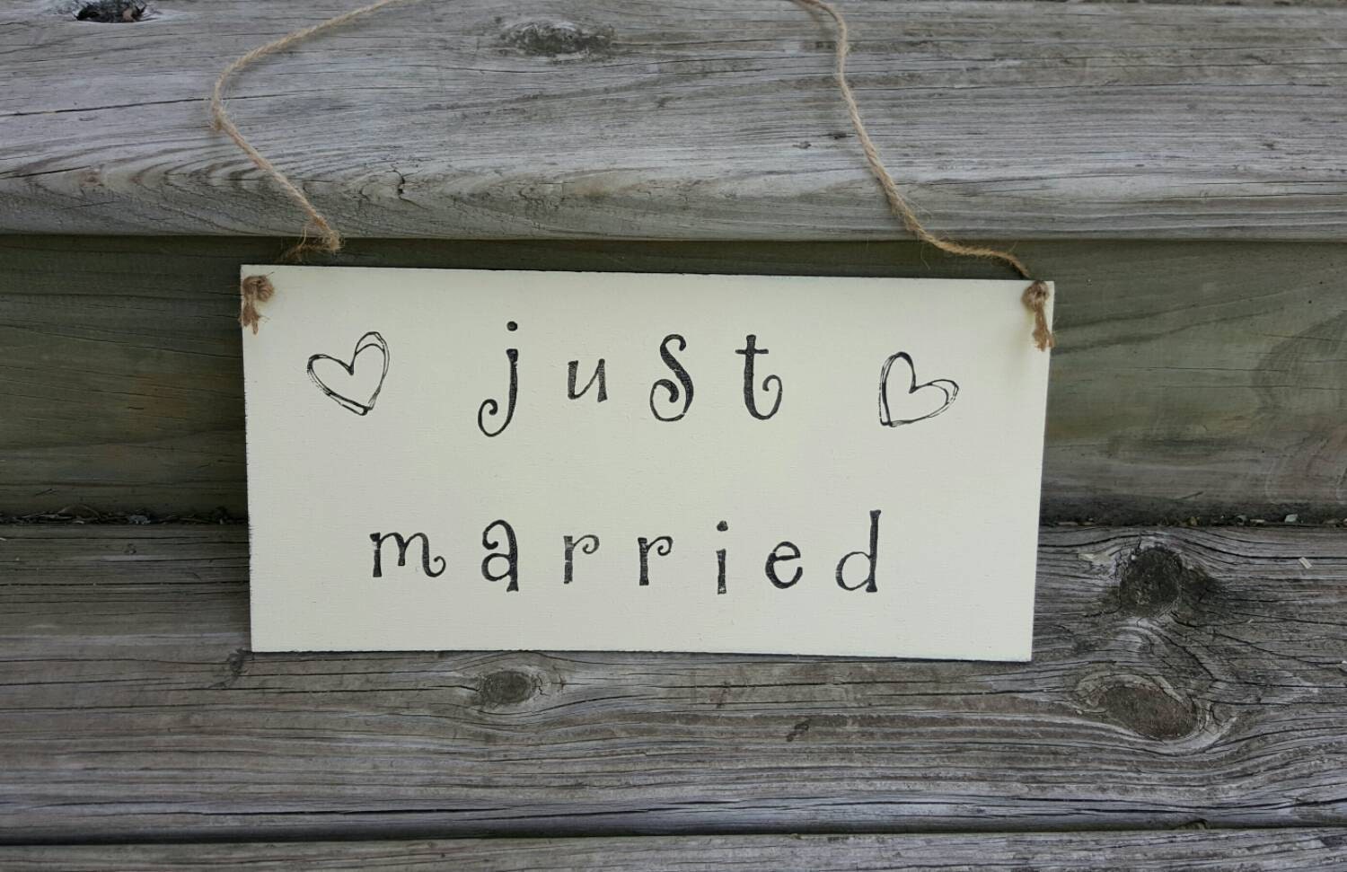 Rustic Just Married Sign 3