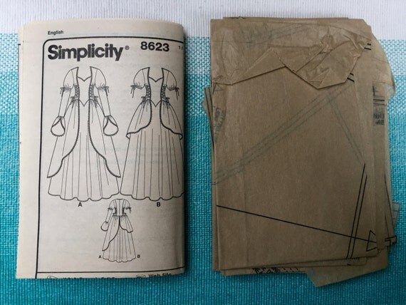 Simplicity 8623 Sewing Pattern Ladies Misses Historical