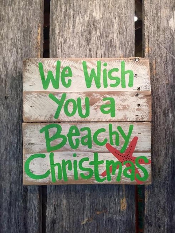 Coastal Christmas Sign Beach Christmas Sign We Wish You a