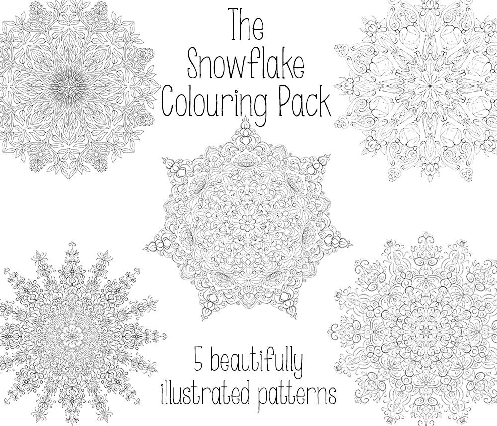 digitized snowflake coloring pages - photo #5