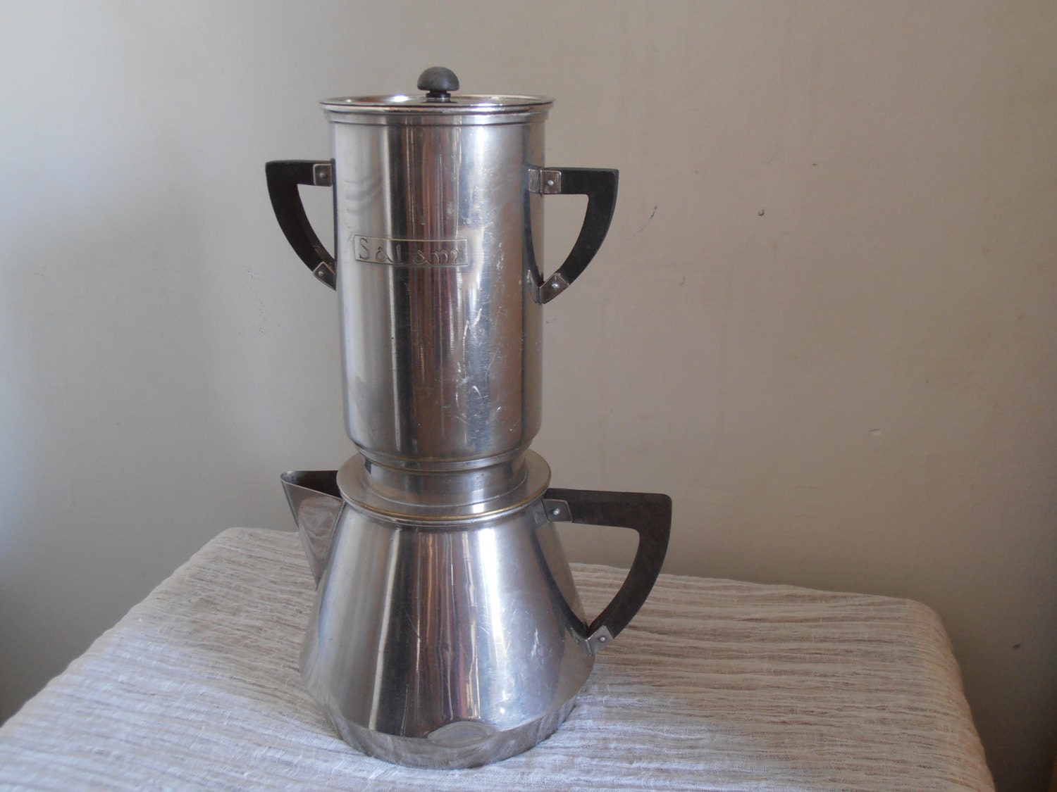 A French 1930's metal coffee maker