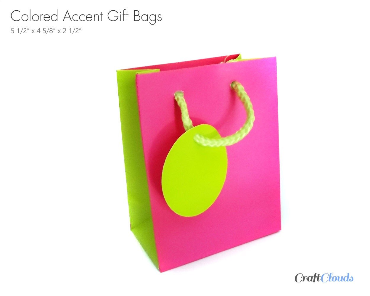 12 Pink and Green Gift Bags with Handle Assorted by CraftClouds