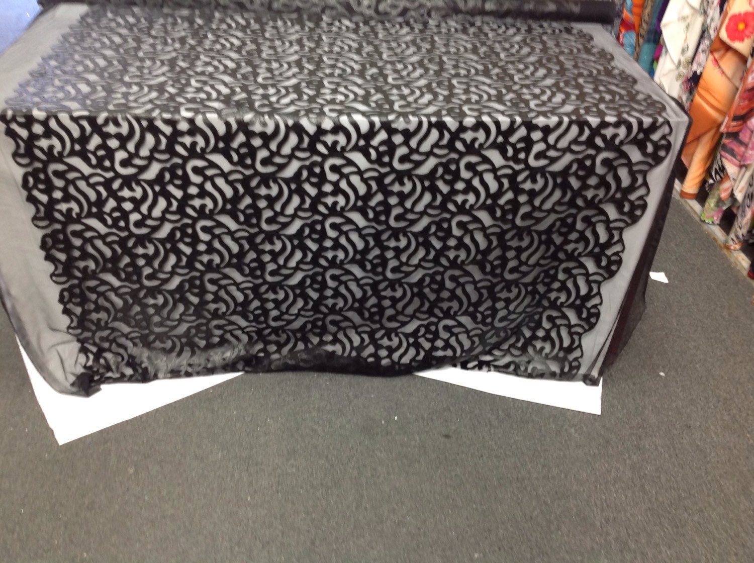 Stretch Vinyl embroider fabric mesh brown. Sold by the yard.