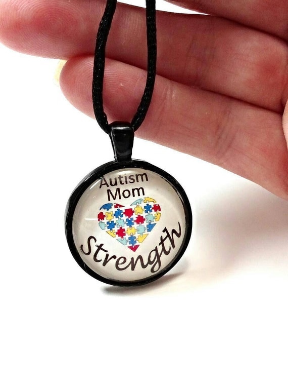 Items Similar To Autism Mom Necklace Autism Puzzle Heart Mother Strength Puzzle Piece Jewelry