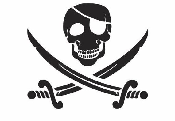 Jolly Roger Decal Skulls and Swords Skull Decals Pirate