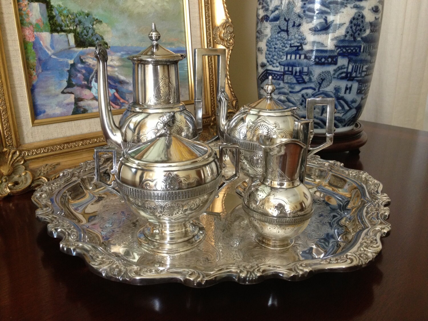 Wilcox Silver Plate Company Demitasse Coffee and Tea Set and