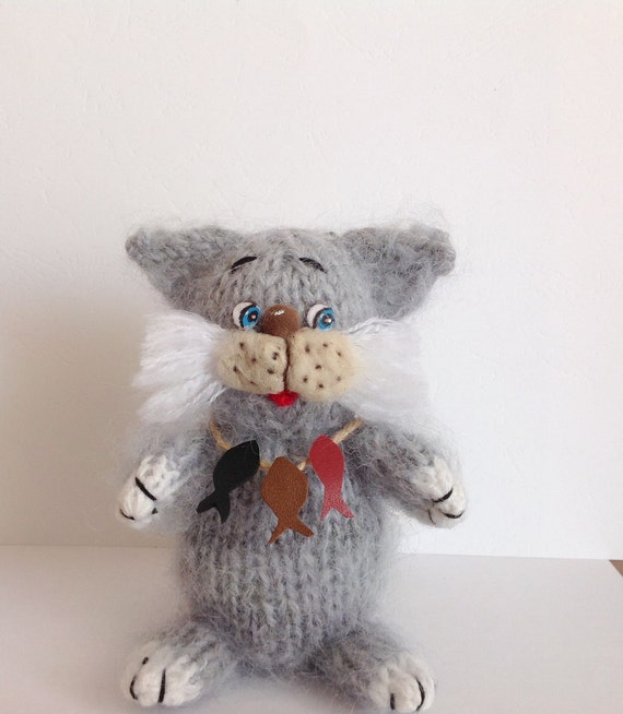 grey cat stuffed animal