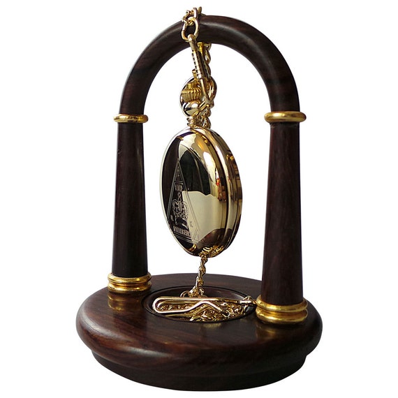 Wooden Pocket Watch Display Stand Holder by