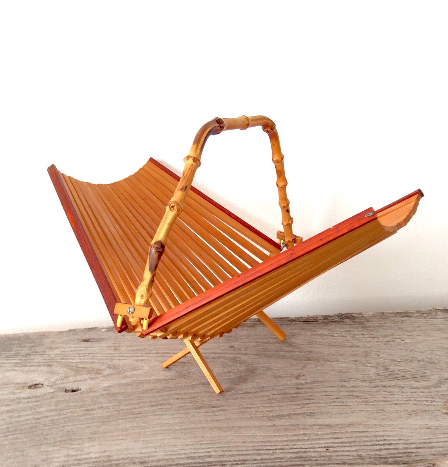 Vintage bamboo folding basket – Haute Juice