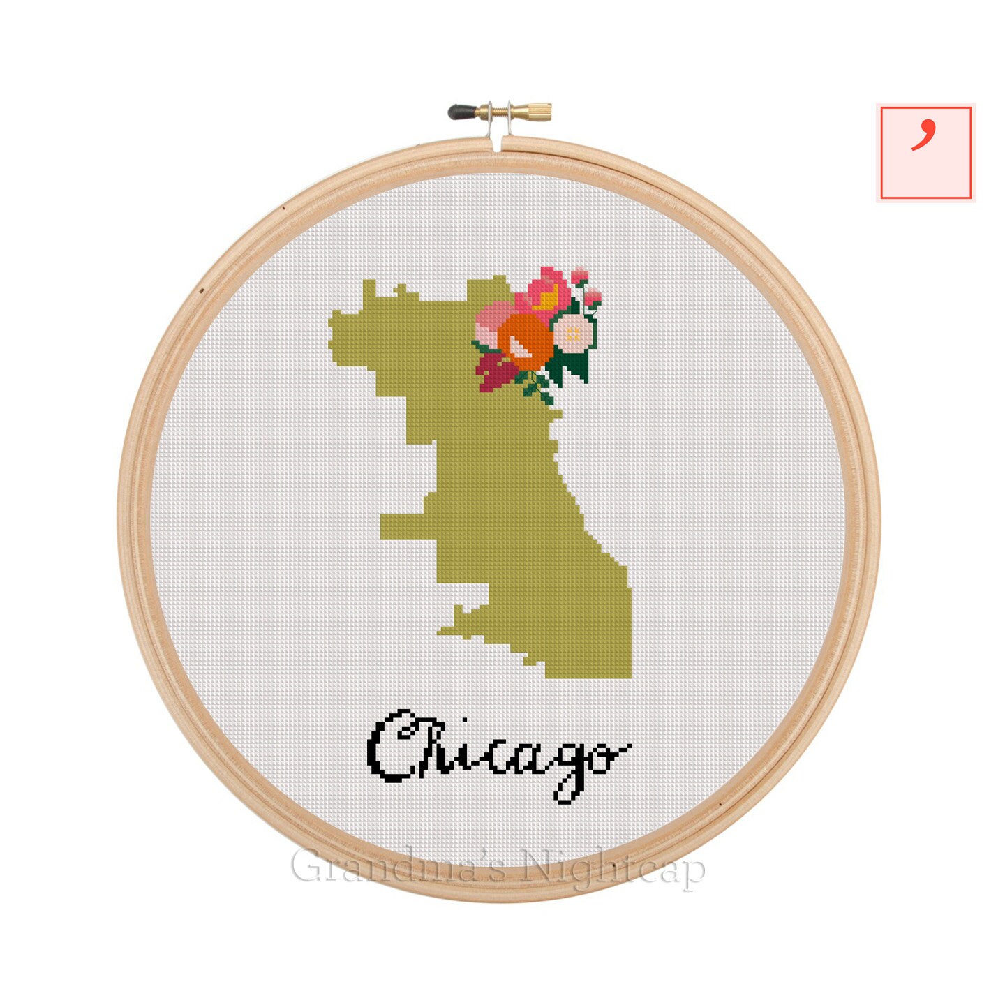 Chicago Cross Stitch Pattern Modern Cross Stitch Pattern City
