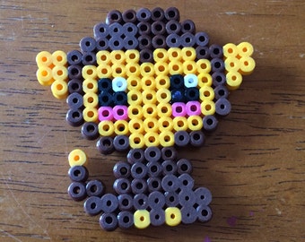 Items similar to Manic Monkey Perler Bead Magnet on Etsy