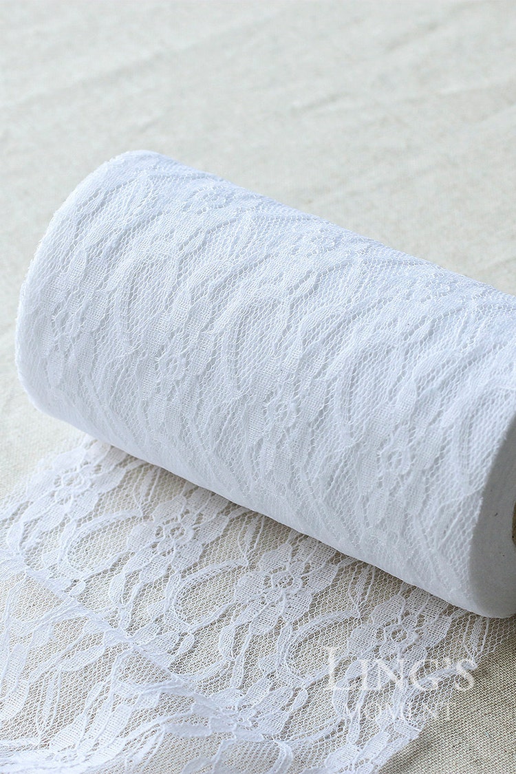 White Lace Roll 6 inch x 24 yardsDelicate by BlissByLingsMoment