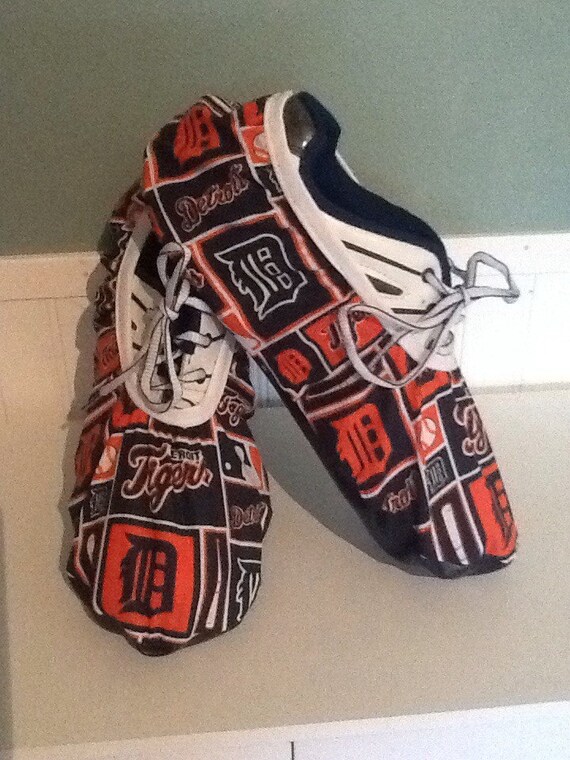 Bowling Shoe Covers one Pair Made from Detroit Tigers Fabric