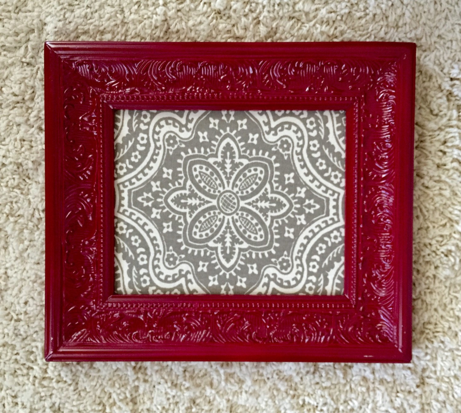 Board 8x10 dark red frame ornate frame by thenovelowl