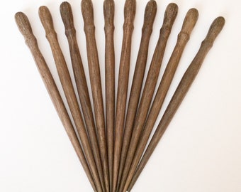 Natural Wood Hair Sticks Graywood p-top 6 1/2 inch. 10 pcs.
