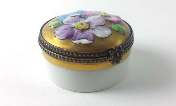 Vintage Limoges Porcelain Trinket Case Chamart Exclusif