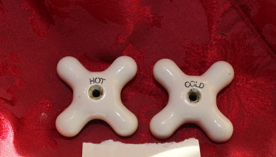 Vintage Porcelain Hot & Cold Faucet Handles