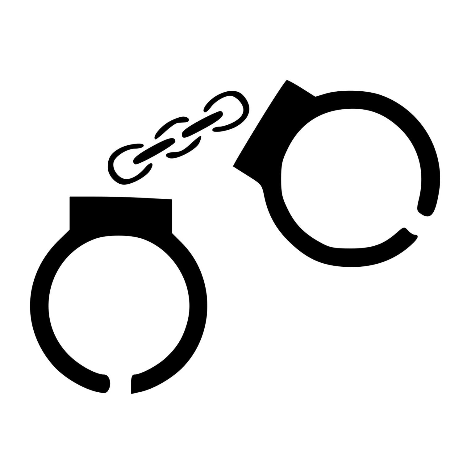 Police Handcuffs Die-Cut Decal Car Window Wall Bumper Phone