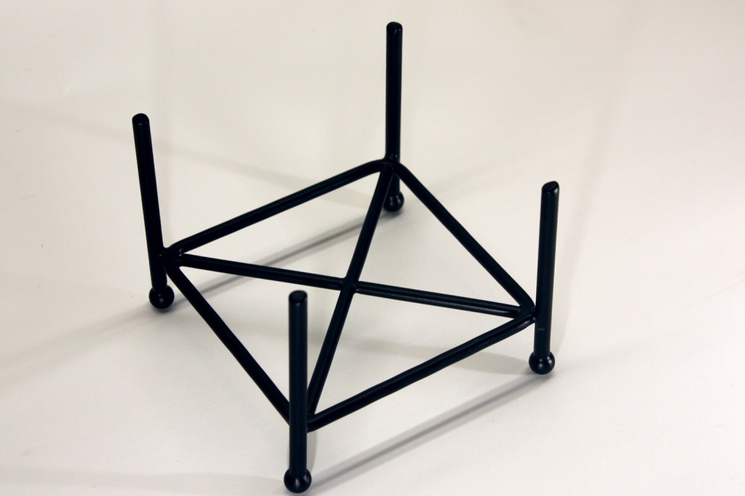 Black Wrought Iron Square Metal Coaster Holder for 4 inch