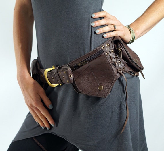 LEAF Handmade Leather Utility Belt With Pockets Renaissance