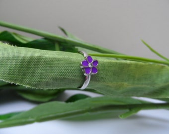 Childs adjustable Purple Flower Ring, kids rings, toddler rings, girls rings, adjustable rings, girls birthday gift, little girl rings