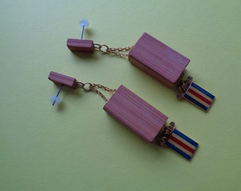 Italian Vintage 1980 Earrings - Bricks