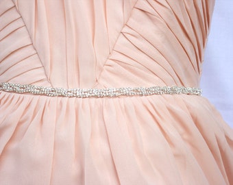 Thin Bridesmaids Belt Bridal Belt Bridal headband Wedding Belt Crystal Rhinestone Belt Pink Bridal Sash belt Dressy Belt