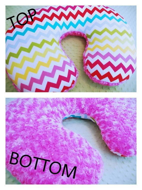 Girl Pink Boppy Pillow, Rainbow Boppy, Minky Boppy, Chevron Boppy