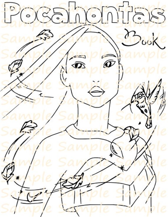 Pocahontas Party Favor Printable Pocahontas by CustomizableArt