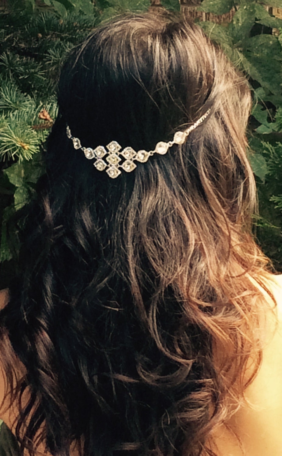 Wedding Hair Jewelry Silver Hair Chain By Bellaviadesigns On Etsy