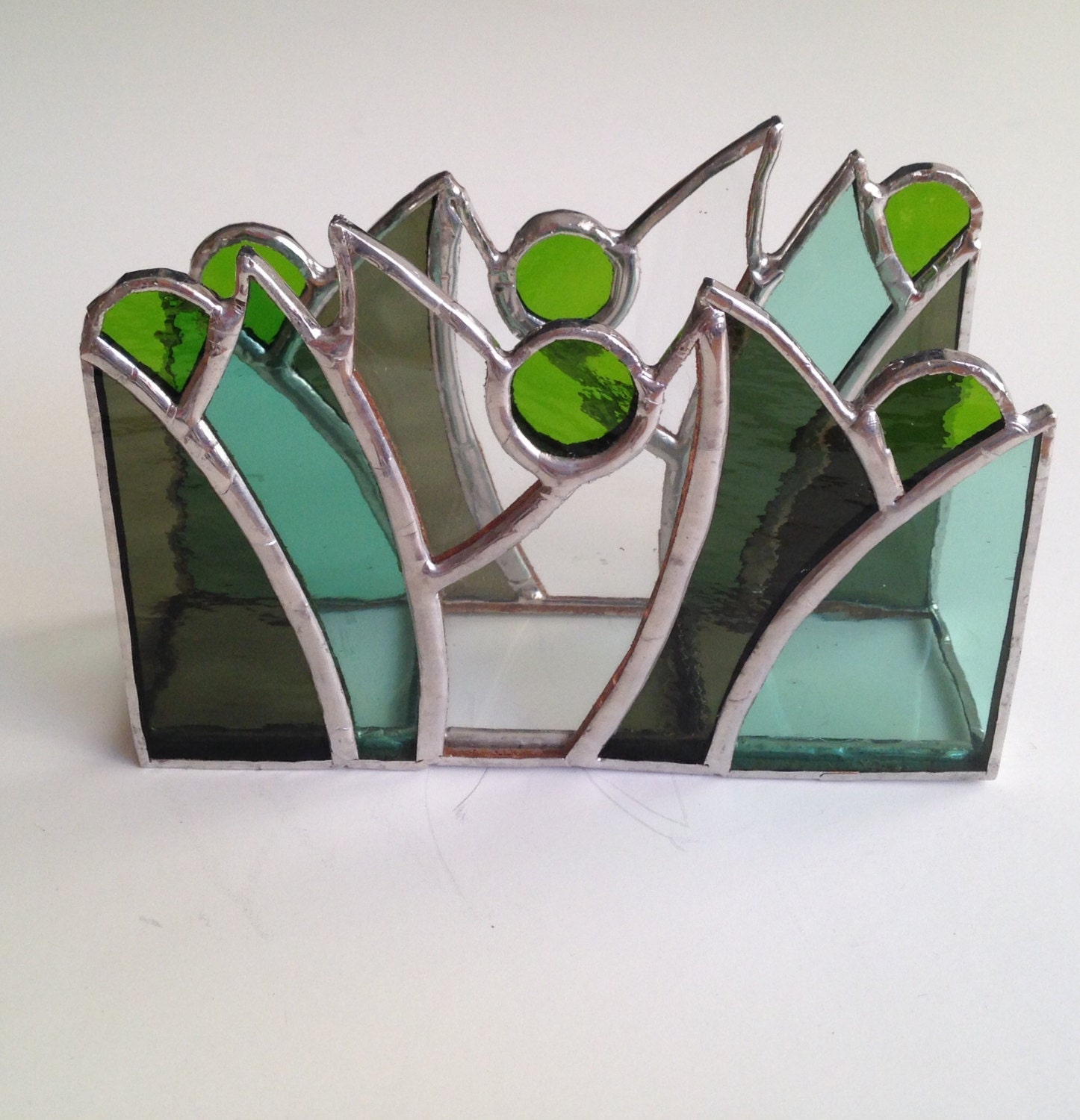 Spring vertical napkin holder Stained glass napkin holder