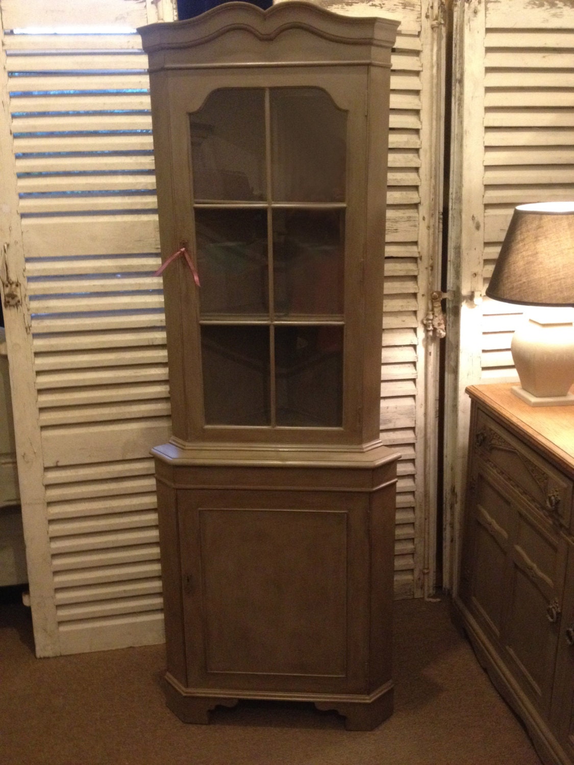 Vintage Scandinavian Country Style Corner Display Unit
