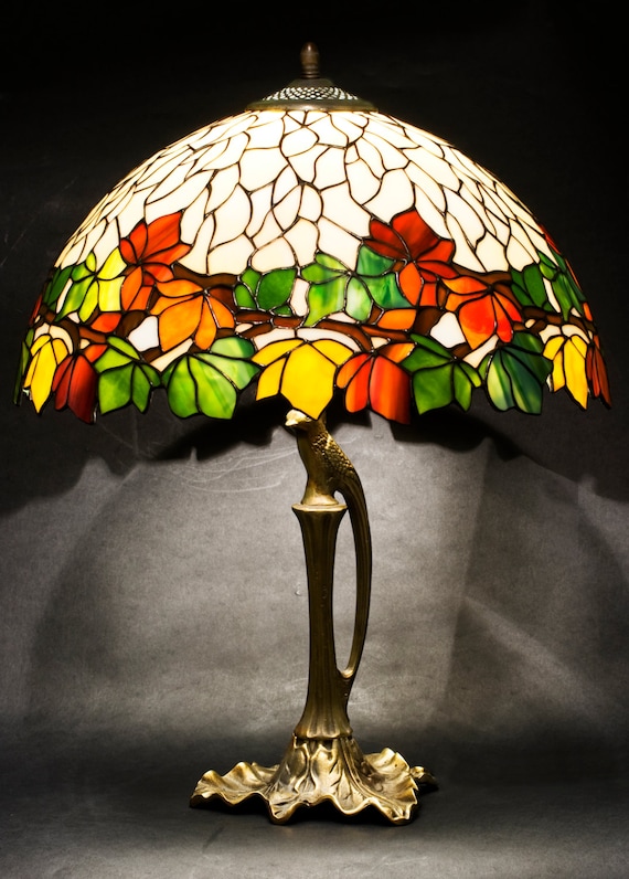 Stained Glass Lamp, Bedside Lamp, Stained Glass Light, Table Lamp, Chestnut Lamp, Tiffany Lamp, Bed Lamps, Reading lamp, Glass lamp