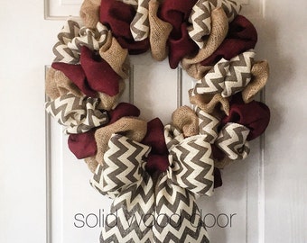 22" Spring Wreath, Aggie Football Burlap Wreath, Texas A and M, VERY FULL!, mississippi state college football wreath, Texas A&M Maroon